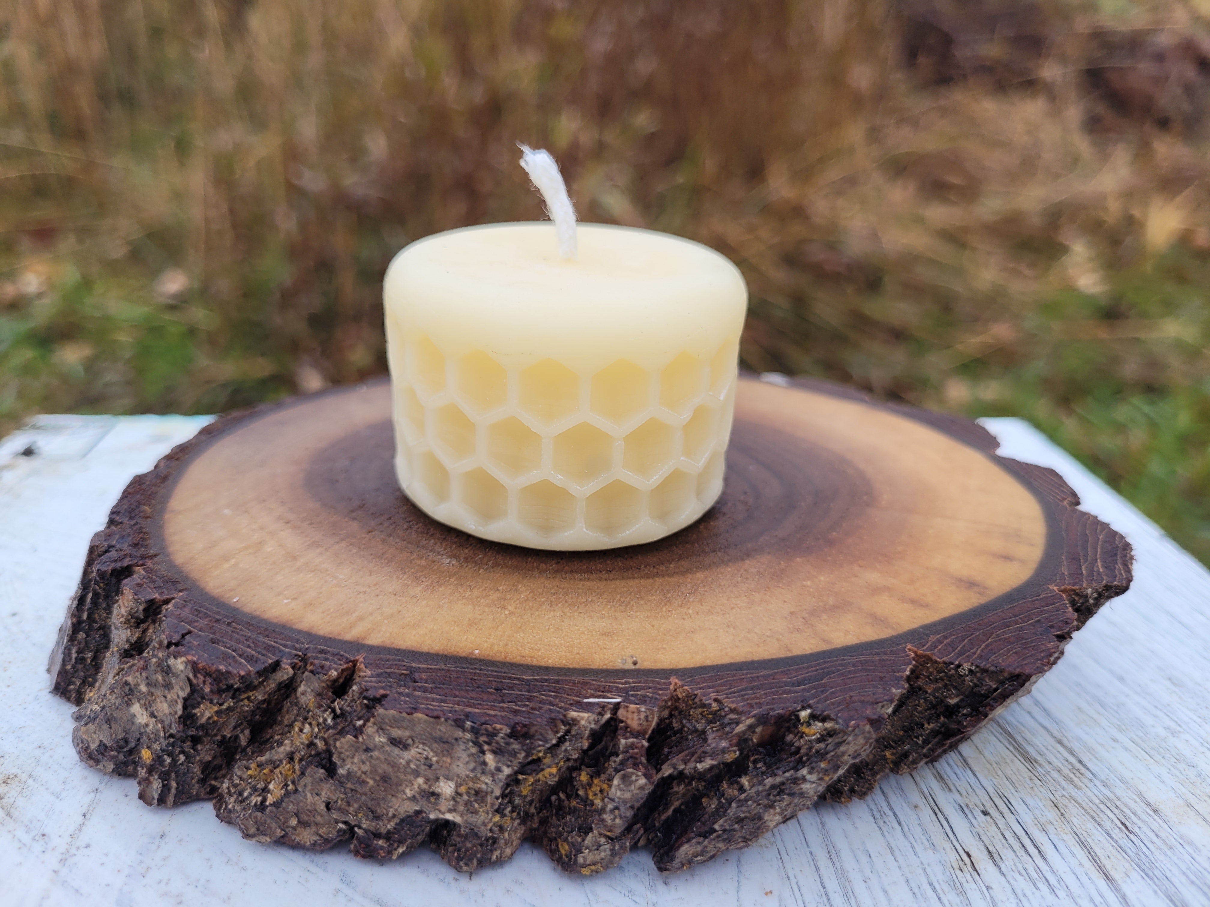 Small Honeycomb Pillar Candle