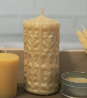 3" Pillar Candle - Damask